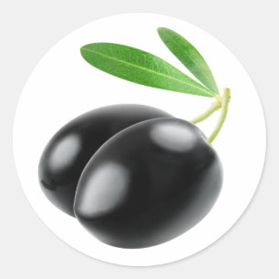 Two black olives classic round sticker
