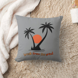 Two Black Palms Pillow