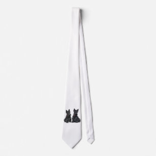 Two Black Scottish Terriers Tie