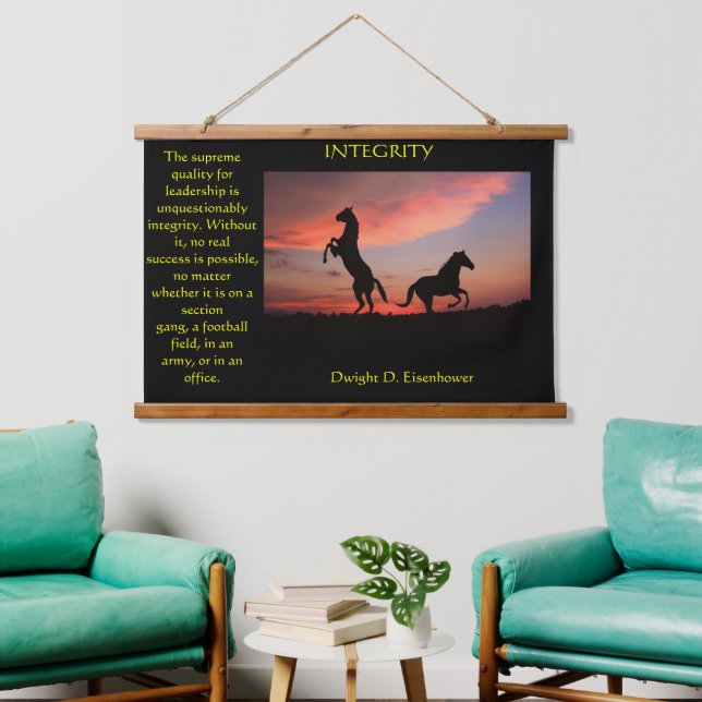 Two black stallions in a silhouette hanging tapestry (Living Room)