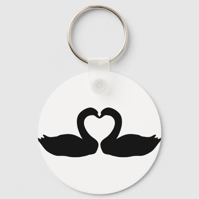 two black swans icon key ring (Front)