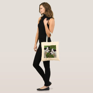 Two Black White Staffordshire Bull Terrier Puppies Tote Bag