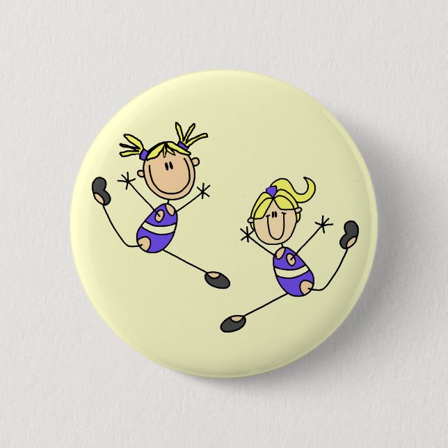 Two Blonde Girl Gymnast Tshirts and Gifts 6 Cm Round Badge (Front)
