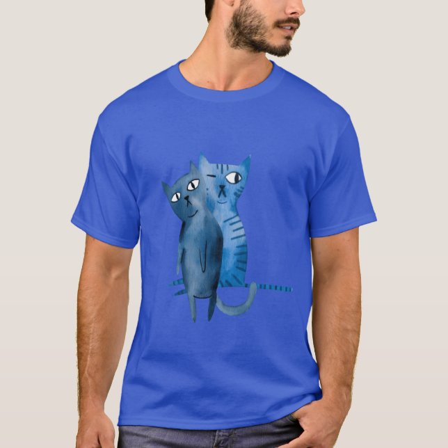 Two blue cats vintage T-Shirt (Front)