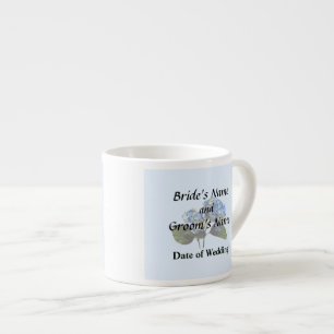 Two Blue Hydrangea With Leaves Espresso Cup