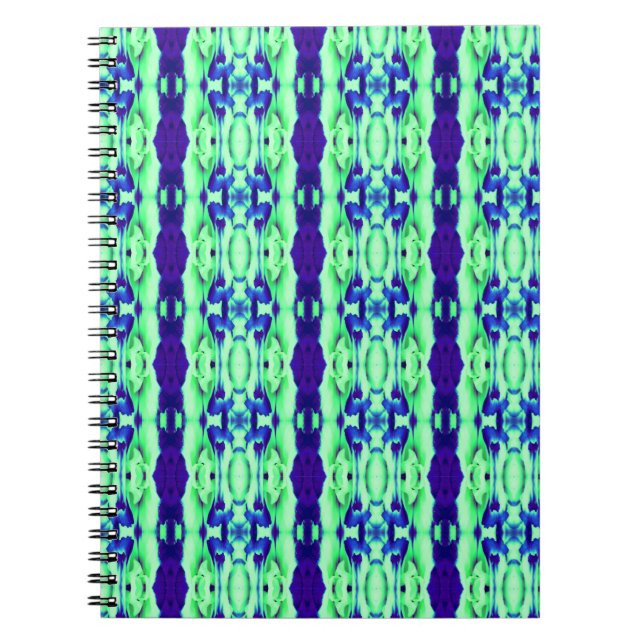 Two blues light and navy striped pattern notebook (Front)