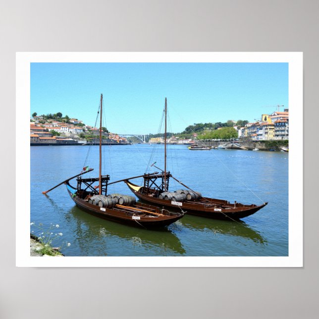 Two boats on the river Douro, Porto Poster (Front)