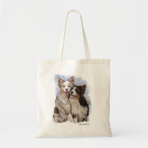 Two Border Collie Buddies cartoon Tote Bag