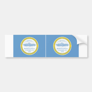 TWO Boston Flag Bumper Sticker