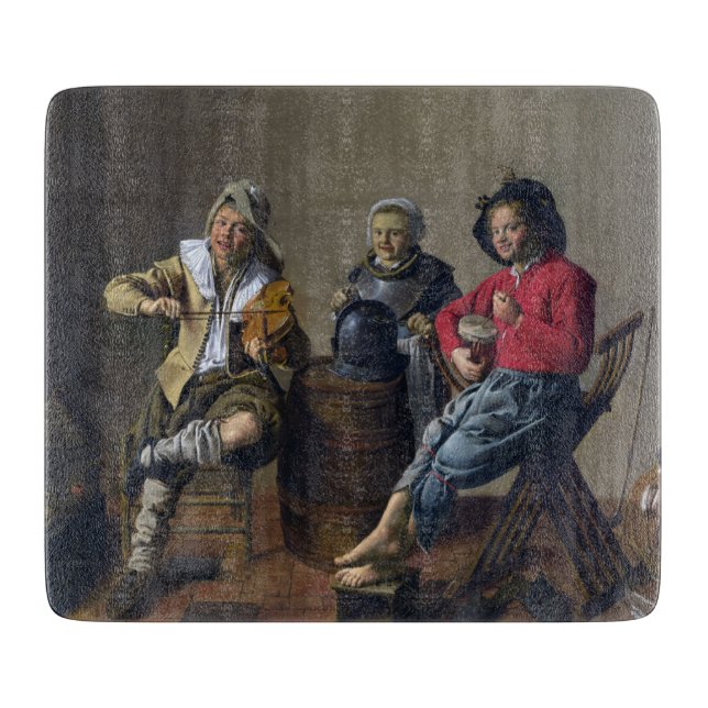 Two Boys and a Girl Making Music (Musicians) Cutting Board (Front)