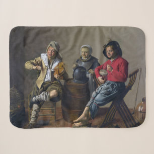 Two Boys and a Girl Making Music (Musicians) Sherpa Blanket