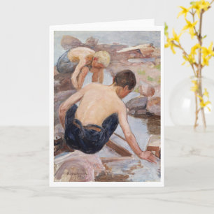 Two Boys On The Shore, Pekka Halonen Card