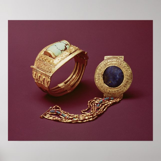 Two bracelets, from the Tomb of Tutankhamun Poster (Front)
