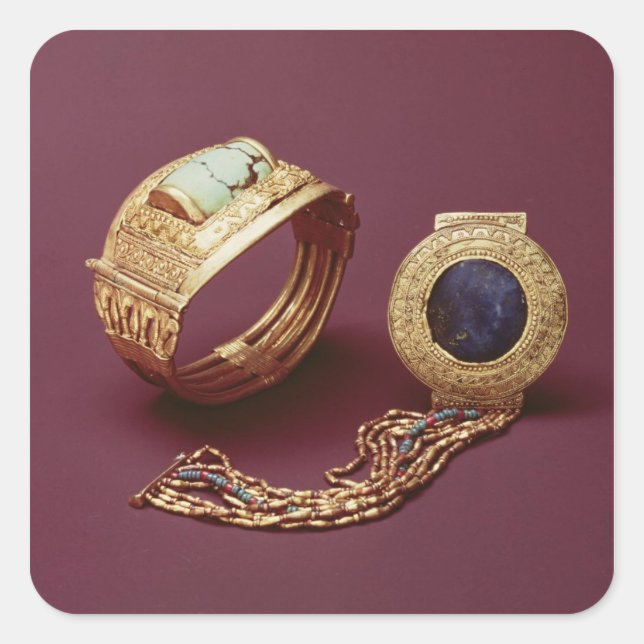 Two bracelets, from the Tomb of Tutankhamun Square Sticker (Front)