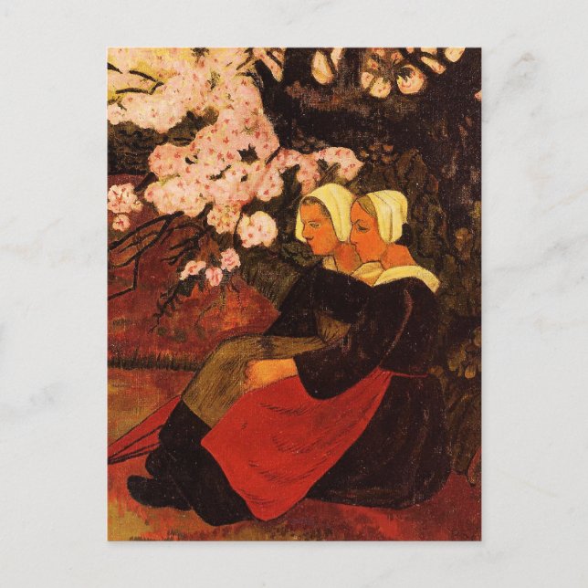 Two Breton Women Under Apple Tree, Postcard (Front)