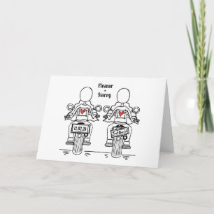 Two Brides Biker Motorcycle Wedding Card