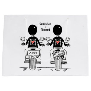 Two Brides Biker Motorcycle Wedding Large Gift Bag