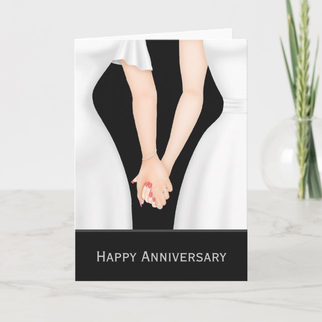 Two Brides In Dresses Wedding Anniversary Card (Front)