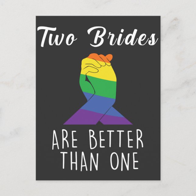 Two Brides Lesbian Wedding Party Equal Rights Postcard (Front)