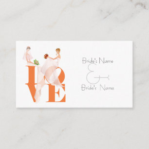 Two Brides LOVE Lesbian Website Wedding Card