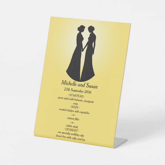 Two Brides Menu Pedestal Sign (Front)