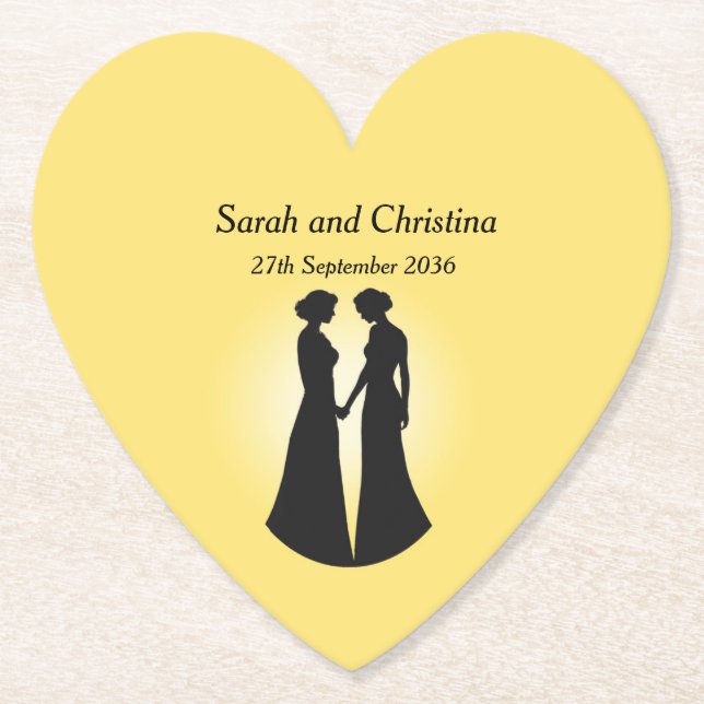 Two Brides Paper Coaster (Front)