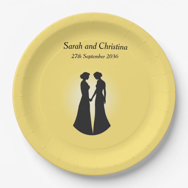 Two Brides Paper Plate (Front)