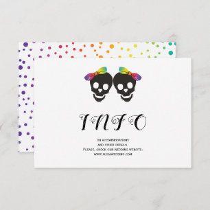 Two brides rainbow colours confetti lesbian weddin enclosure card