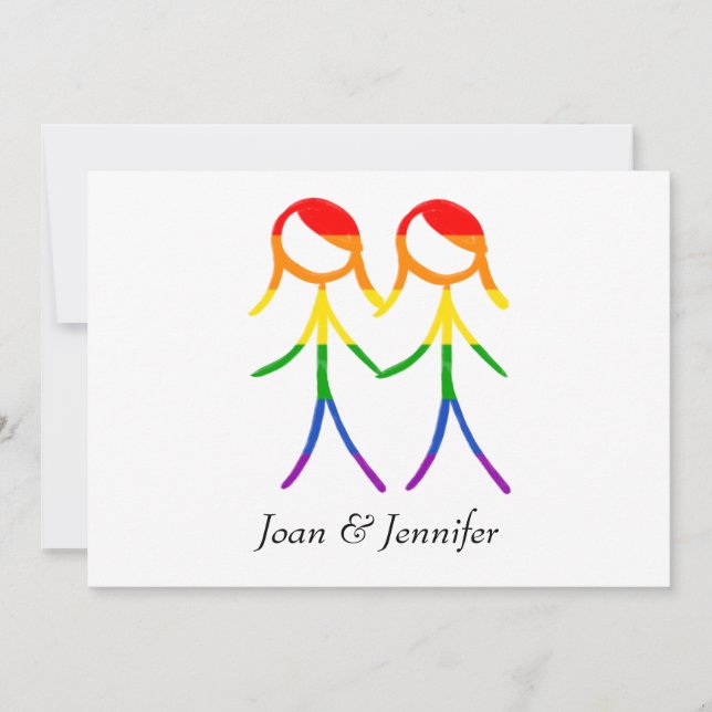 Two Brides Rainbow Love Horizontal  Save The Date (Front)