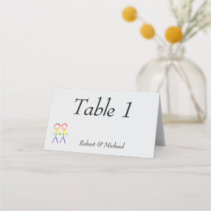 Two Brides Rainbow Love Place Card