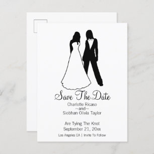 Two Brides Save The Date Wedding Announcement Postcard