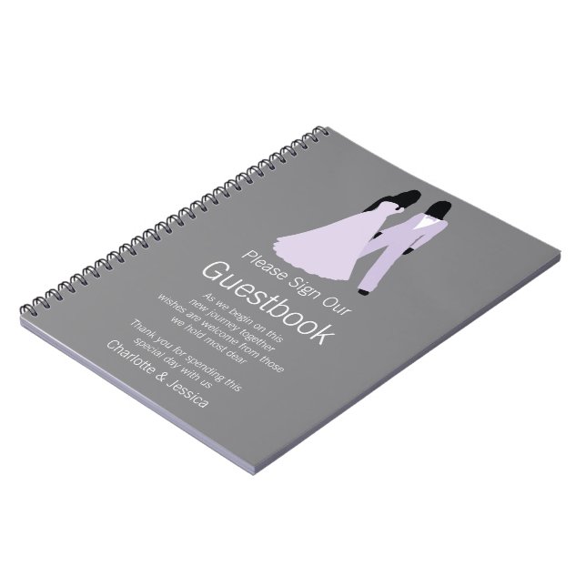 Two Brides Wedding Guestbook. Notebook (Left Side)
