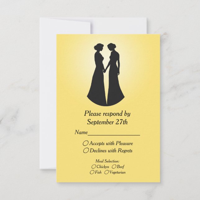 Two Brides Wedding RSVP Card (Back)