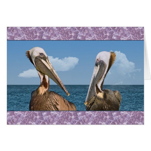 Two Brown Pelican in Profile All-purpose Card (Front Horizontal)