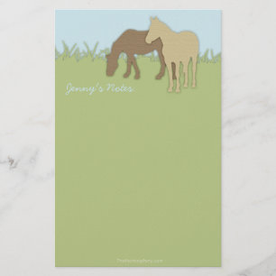 Two Brown Ponies Stationery