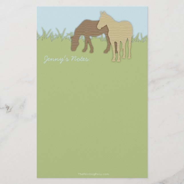 Two Brown Ponies Stationery (Front)