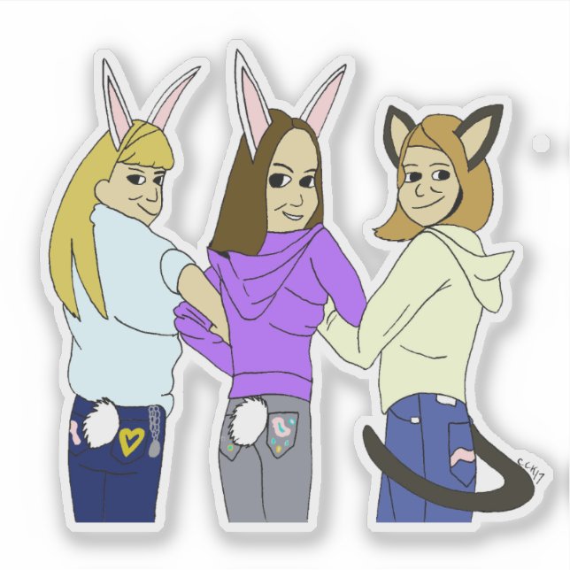 Two bunnies and a kitty (Front)