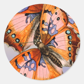 Two butterflies abstract Valentine Be Mine card.sm Classic Round Sticker