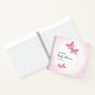 Two Butterflies Twin Girls Baby Shower Guest Book