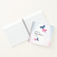 Two Butterflies Twins Baby Shower Guest Book