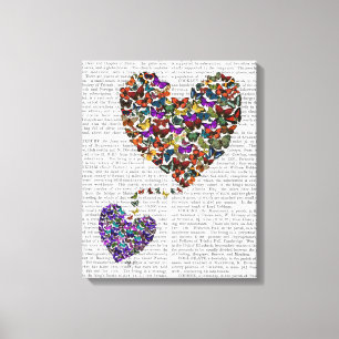 Two Butterfly Hearts Canvas Print
