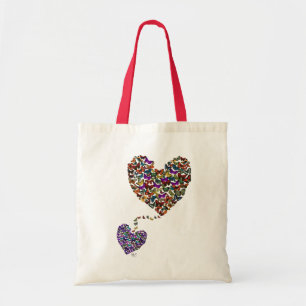 Two Butterfly Hearts Tote Bag