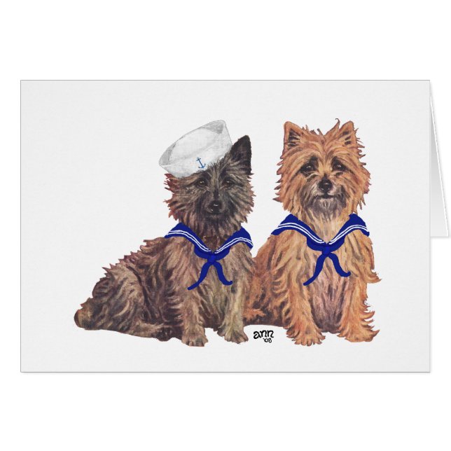 Two Cairn Terrier Sailors (Front Horizontal)
