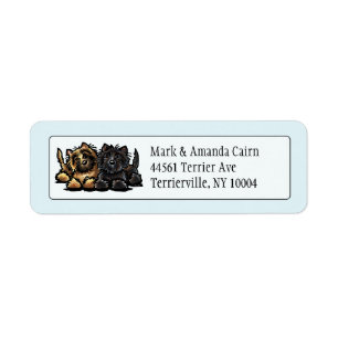 Two Cairn Terriers Return Address Label