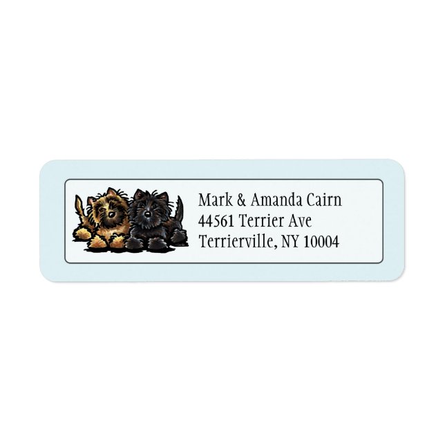 Two Cairn Terriers Return Address Label (Front)