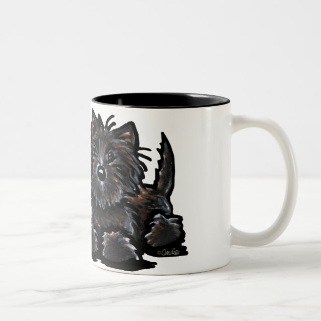 Two Cairn Terriers Two-Tone Coffee Mug (Right)