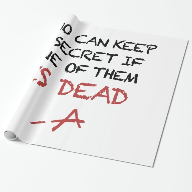 two can keep a secret if one of them is dead offen wrapping paper (Unrolled)