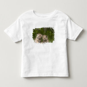 Two Canada Lynx Kittens Playing On A Log Toddler T-Shirt