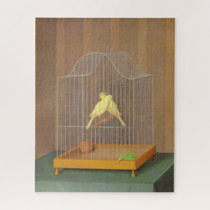 Two Canaries in a Cage (by Antonio Donghi) Jigsaw Puzzle
