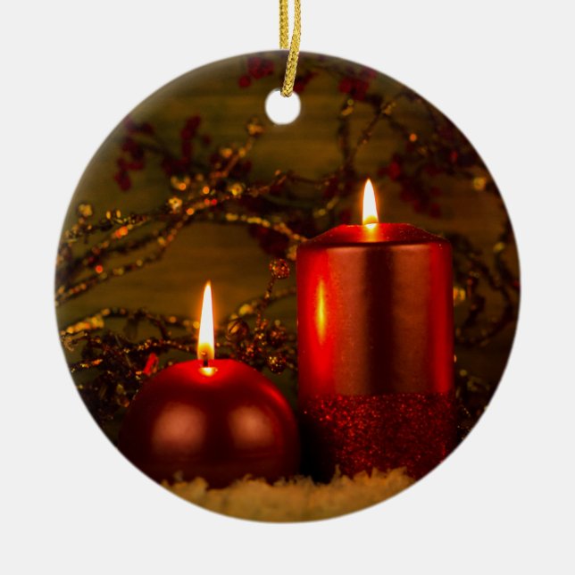 Two candles Christmas decoration (Front)